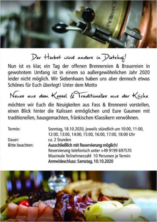Brennerei Siebenhaar Flyer Brennereitag 2020